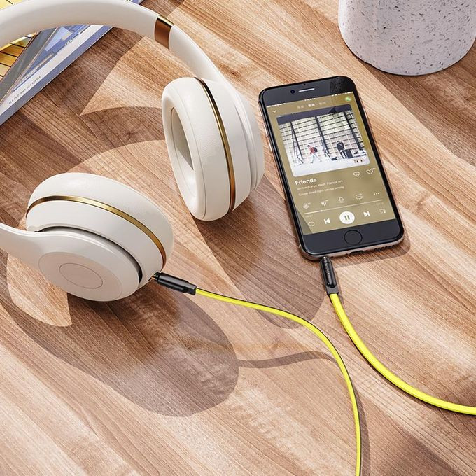 Câble AUX Audio - UPA16 - Jack 3,5 mm vers Jack 3,5 mm , Noir et jaune