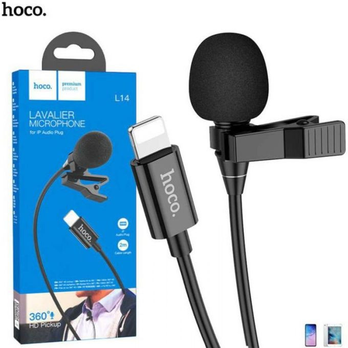 Micro-Cravate L14 - Entrée Prise Lightning - Pour iPhone 2M - Noir